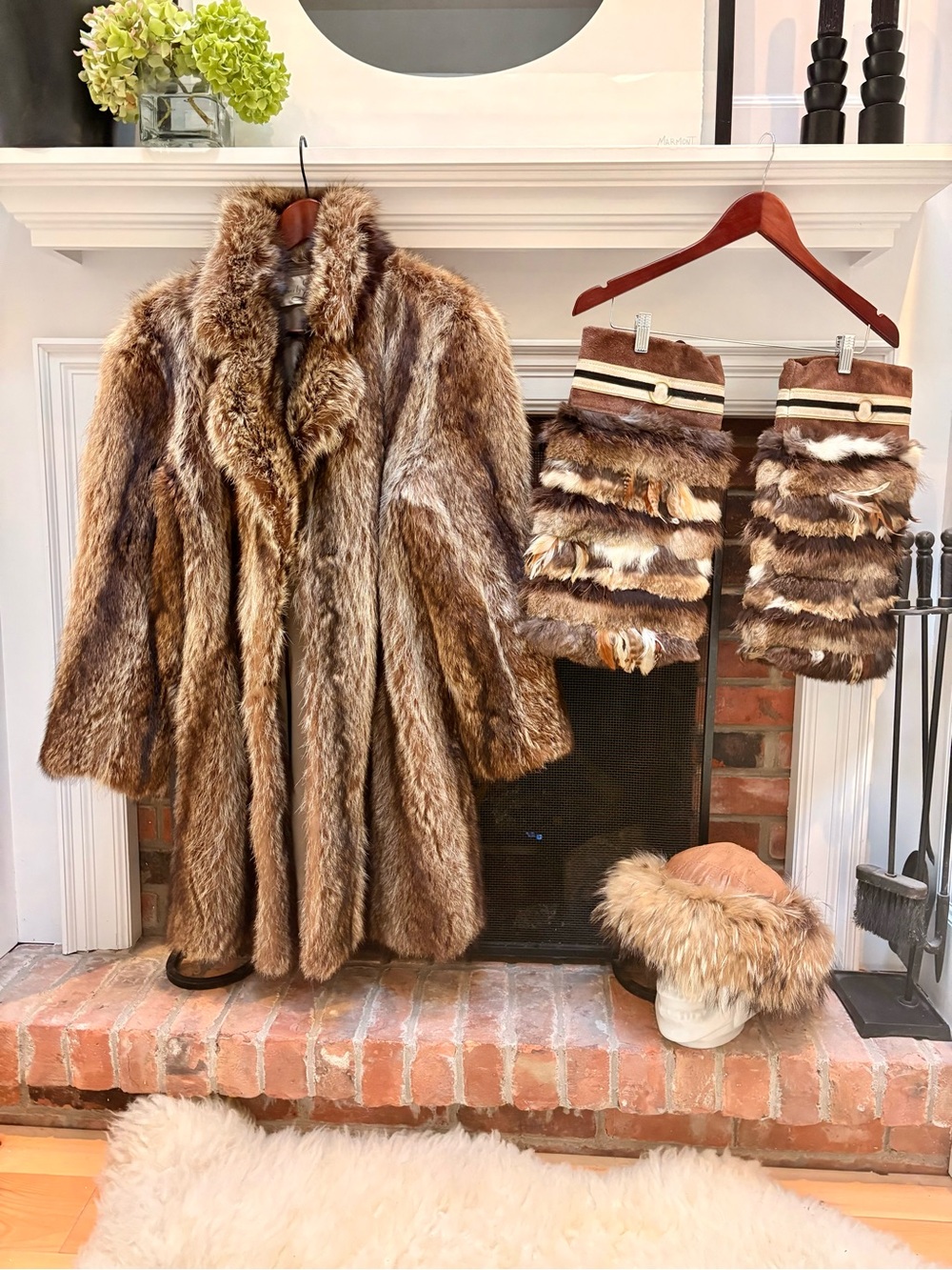 Canadian Vintage Fur BUNDLE - coat, leg warmers, hat